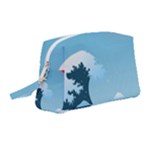 Minimalism Great Wave Off Kanagawa Wristlet Pouch Bag (Medium)