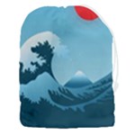 Minimalism Great Wave Off Kanagawa Drawstring Pouch (3XL)