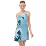 Minimalism Great Wave Off Kanagawa Summer Time Chiffon Dress
