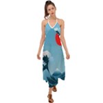 Minimalism Great Wave Off Kanagawa Halter Tie Back Dress 