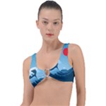 Minimalism Great Wave Off Kanagawa Ring Detail Bikini Top
