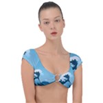 Minimalism Great Wave Off Kanagawa Cap Sleeve Ring Bikini Top