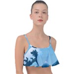 Minimalism Great Wave Off Kanagawa Frill Bikini Top