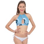 Minimalism Great Wave Off Kanagawa Cross Front Halter Bikini Top