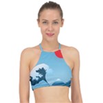 Minimalism Great Wave Off Kanagawa Halter Bikini Top