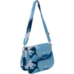Minimalism Great Wave Off Kanagawa Saddle Handbag