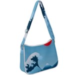 Minimalism Great Wave Off Kanagawa Zip Up Shoulder Bag