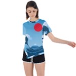Minimalism Great Wave Off Kanagawa Asymmetrical Short Sleeve Sports T-Shirt