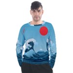 Minimalism Great Wave Off Kanagawa Men s Long Sleeve Raglan T-Shirt