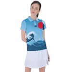 Minimalism Great Wave Off Kanagawa Women s Polo T-Shirt