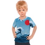 Minimalism Great Wave Off Kanagawa Kids  Sports T-Shirt
