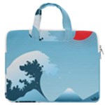 Minimalism Great Wave Off Kanagawa MacBook Pro 13  Double Pocket Laptop Bag