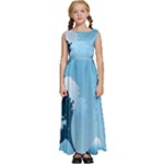 Minimalism Great Wave Off Kanagawa Kids  Satin Sleeveless Maxi Dress