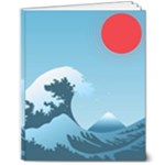 Minimalism Great Wave Off Kanagawa 8  x 10  Softcover Notebook