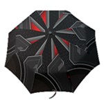 Gamer Tech Black Mesh Red Modern Shape Texture Geometric Pattern Folding Umbrellas