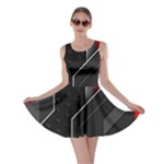 Gamer Tech Black Mesh Red Modern Shape Texture Geometric Pattern Skater Dress