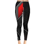 Gamer Tech Black Mesh Red Modern Shape Texture Geometric Pattern Everyday Leggings 