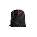 Gamer Tech Black Mesh Red Modern Shape Texture Geometric Pattern Drawstring Pouch (Small)
