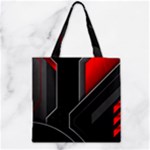 Gamer Tech Black Mesh Red Modern Shape Texture Geometric Pattern Zipper Grocery Tote Bag