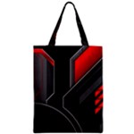 Gamer Tech Black Mesh Red Modern Shape Texture Geometric Pattern Zipper Classic Tote Bag