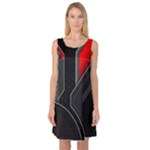 Gamer Tech Black Mesh Red Modern Shape Texture Geometric Pattern Sleeveless Satin Nightdress