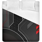 Gamer Tech Black Mesh Red Modern Shape Texture Geometric Pattern Duvet Cover (King Size)
