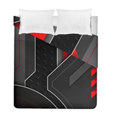Gamer Tech Black Mesh Red Modern Shape Texture Geometric Pattern Duvet Cover Double Side (Full/ Double Size) from ArtsNow.com