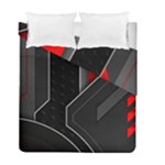 Gamer Tech Black Mesh Red Modern Shape Texture Geometric Pattern Duvet Cover Double Side (Full/ Double Size)