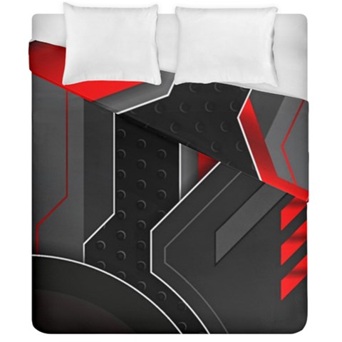 Gamer Tech Black Mesh Red Modern Shape Texture Geometric Pattern Duvet Cover Double Side (California King Size) from ArtsNow.com