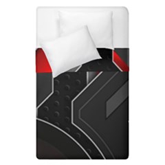 Gamer Tech Black Mesh Red Modern Shape Texture Geometric Pattern Duvet Cover Double Side (Single Size) from ArtsNow.com
