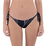 Gamer Tech Black Mesh Red Modern Shape Texture Geometric Pattern Reversible Bikini Bottoms