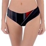 Gamer Tech Black Mesh Red Modern Shape Texture Geometric Pattern Reversible Classic Bikini Bottoms