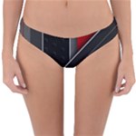Gamer Tech Black Mesh Red Modern Shape Texture Geometric Pattern Reversible Hipster Bikini Bottoms