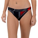 Gamer Tech Black Mesh Red Modern Shape Texture Geometric Pattern Band Bikini Bottoms