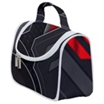 Gamer Tech Black Mesh Red Modern Shape Texture Geometric Pattern Satchel Handbag