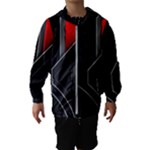 Gamer Tech Black Mesh Red Modern Shape Texture Geometric Pattern Kids  Hooded Windbreaker