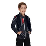 Gamer Tech Black Mesh Red Modern Shape Texture Geometric Pattern Kids  Windbreaker