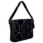 Gamer Tech Black Mesh Red Modern Shape Texture Geometric Pattern Buckle Messenger Bag