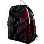 Gamer Tech Black Mesh Red Modern Shape Texture Geometric Pattern Top Flap Backpack