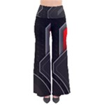 Gamer Tech Black Mesh Red Modern Shape Texture Geometric Pattern So Vintage Palazzo Pants