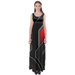 Gamer Tech Black Mesh Red Modern Shape Texture Geometric Pattern Empire Waist Maxi Dress