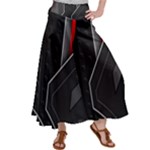 Gamer Tech Black Mesh Red Modern Shape Texture Geometric Pattern Women s Satin Palazzo Pants