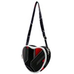 Gamer Tech Black Mesh Red Modern Shape Texture Geometric Pattern Heart Shoulder Bag