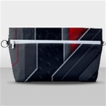 Gamer Tech Black Mesh Red Modern Shape Texture Geometric Pattern Handbag Organizer