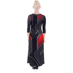 Quarter Sleeve Wrap Maxi Dress 