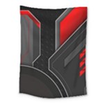 Gamer Tech Black Mesh Red Modern Shape Texture Geometric Pattern Medium Tapestry
