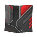 Gamer Tech Black Mesh Red Modern Shape Texture Geometric Pattern Square Tapestry (Small)