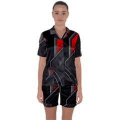 Satin Short Sleeve Pajamas Set 