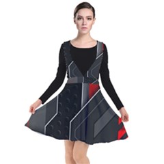 Plunge Pinafore Dress 