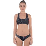 Gamer Tech Black Mesh Red Modern Shape Texture Geometric Pattern Cross Back Hipster Bikini Set